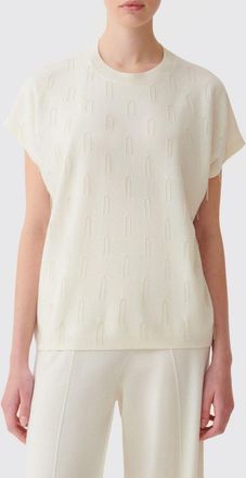 Fabiana Filippi Maglia girocollo in lana e cashmere con frange e maniche ad aletta