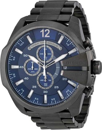 Diesel Mega Chief Chronograph Blue Dial Mens Watch DZ4329
