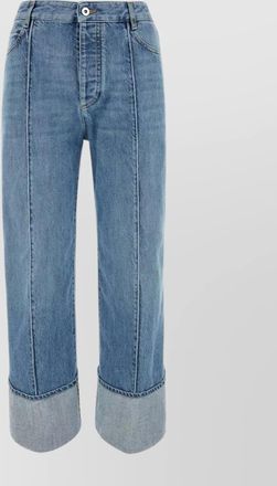 Bottega Veneta pleated seamed denim trousers