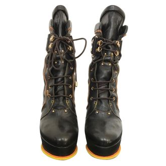 Vicini brown leather lace-up boots Size 37