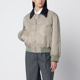 Bottega Veneta Giacca imbottita color Tarragon in nylon satin