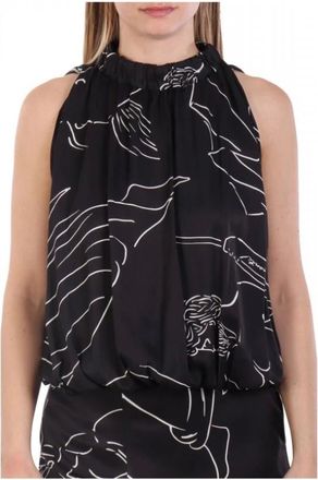 Liviana Conti Dames, Blouses & Shirts, Zwart, Maat: M Leer