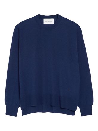 Ami Blue Ami De Coeur Wool Sweater