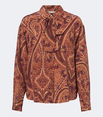 Ulla Johnson Blusa Lise in cr&ecirc;pe de chine di seta
