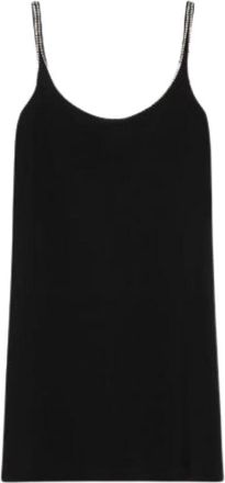 Sportmax Abetone Embellished Slip Dress - Dames - Korte kleedjes - Zwart - XS - Polyester - Kleedjes