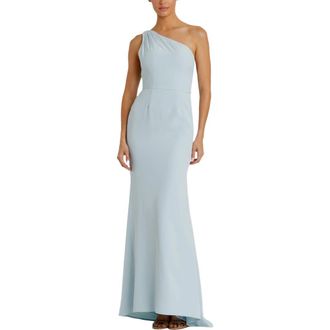 Mac Duggal One Shoulder Jersey Mermaid Gown in Powder Blue at Nordstrom, Size 16