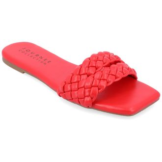 Journee Collection Women & apos;s Sawyerr Medium and Wide Width Flat Sandals