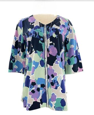 Habitat Womens Deep Hem Print Tunic In Lagoon Mix