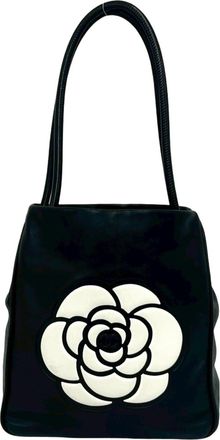Chanel Black Leather Handbag Shoulder Bag Tote Bag (Pre-Owned)