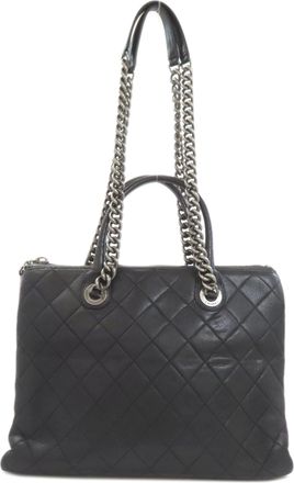 Chanel Black Leather Tote Bag (Pre-Owned)