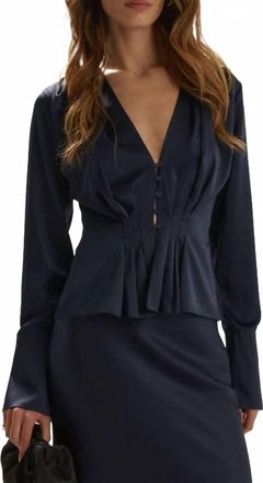 Favorite Daughter Womens The Romance Button-Up Top In Midnight