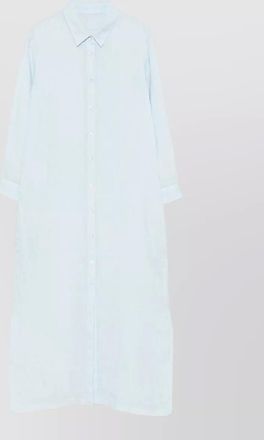 120% Lino linen long-sleeve midi shirt dress