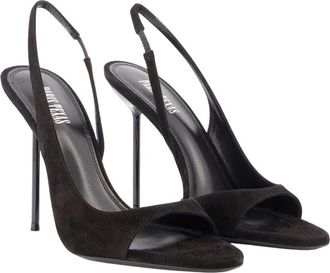 PARIS TEXAS Womens Lidia Slingback Pumps - Paris Texas Leather Black Calfskin Shoes