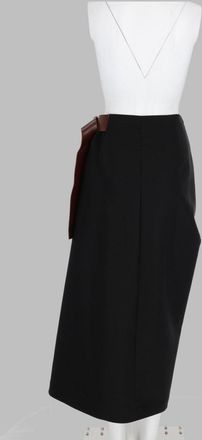 Bottega Veneta Grain de Poudre Wool Skirt - Black