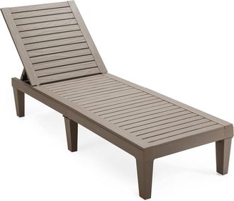 Costway Costway Tumbona De Jard&iacute;n Con Respaldo Ajustable De 5 Posiciones Tumbona De Relax De Pp Silla Reclinable Para Playa Patio Terraza Piscina (marr&oacute;n)