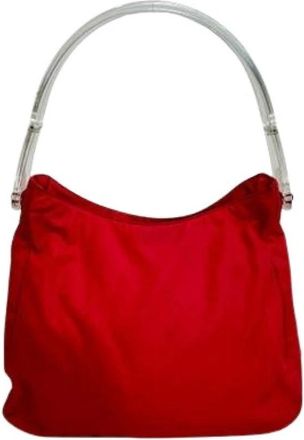 Prada Pre-owned Vintage Schoudertas - Dames - Vintage Handtas - Rood - ONE Size - Nylon - Vintage