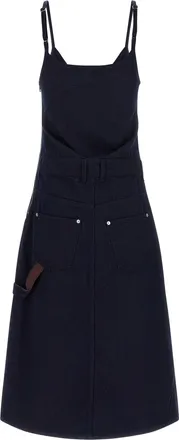 J.W.Anderson Twisted Workwear Cotton Denim Dress - Navy