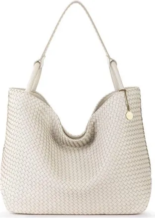 The Sak Los Feliz Large Tote Leather Bag in Stone Woven at Nordstrom