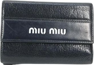 Miu Miu Tweedehands leren portemonnees - Dames - Vintage Accessoires - Zwart - ONE Size - Vintage