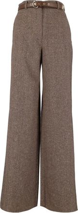 Max Mara Pantalone lungo Gioia - Dames - Broeken - Bruin - Maat: S