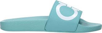 Ferragamo Groovy Damess Slippers En Klompen Blauw/Turquoise Rubber