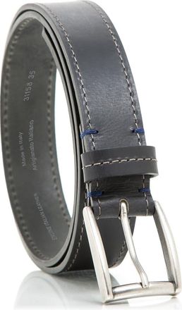 M Made in Italy Stitched Leather Belt in Black at Nordstrom Rack, Size 32