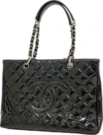 Chanel Black Patent Leather Tote Bag (Pre-Owned)