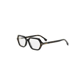Fendi Glasses, unisex, Brown, Size: 54 MM Selleria Havana Geometric Optical Frame