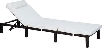 OUTSUNNY Single Lounge Chair - Brown & Cream | TJ Hughes