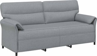 vidaXL Sof&aacute; De 3 Plazas 3 Plaza Gris Claro 198 X 83 X 95 Cm Tela Vidaxl