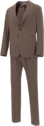 Manuel Ritz Cool Wool Stretch Suit - Heren - Business pakken - Bruin - 2XL - Wol - Kostuums