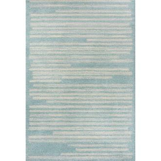 Jonathan Y Designs Khalil Modern Berber Stripe Area Rug in Turquoise/cream at Nordstrom, Size 4Ft 0In X 6Ft 0In