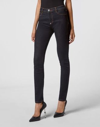 Philipp Plein High Waist Jegging Women in Deeplyindigo at Nordstrom, Size 28