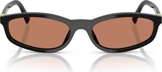 Miu Miu 54mm Irregular Sunglasses in Black /Brown at Nordstrom