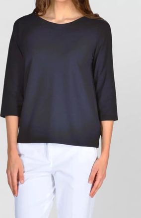 Zanone boat neck top three quarter sleeves