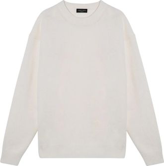 Roberto Collina Round-neck Knitwear, male, White, Size: 2XL Crew Neck Sweater