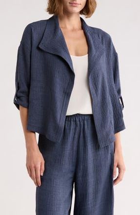 Max Studio Textured Drape Jacket in Heather Indigo at Nordstrom Rack, Size X-Small