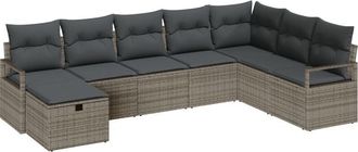 vidaXL Vidaxl - Garden Sofa Set 8 pcs Grey 287 x 177 x 85 cm Poly rattan
