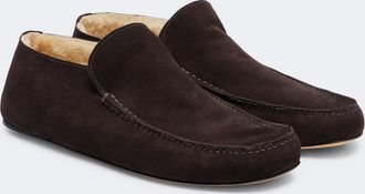 The Row Leo shearling-lined suede loafers