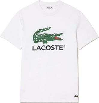 Lacoste Heren Krokodilprint Regular T-Shirt (Wit)