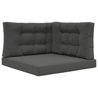 vidaXL Coj&iacute;n Para Sof&aacute; De Exterior 3 Pcs Antracita Poli&eacute;ster Vidaxl