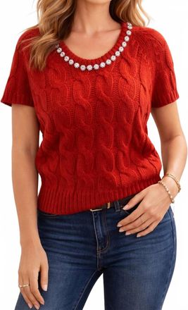 Design History Cap Sleeve Sweater In Red