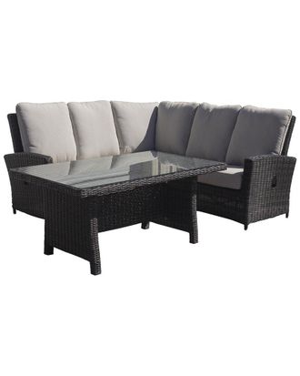 Courtyard Casual Cheshire 4 Pc Chow Dining Recline Sectional Set