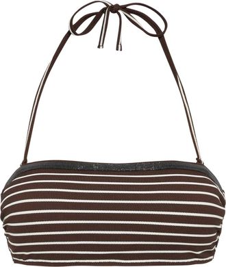 Brunello Cucinelli Top bikini con dettaglio Monili - Marrone