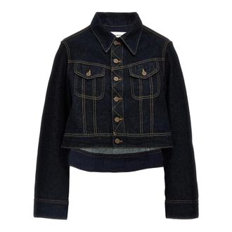 Victoria Beckham Dames, Jassen, Blauw, Maat: 3XS Denim