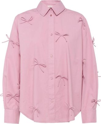 Soaked In Luxury Camicia Sljoa con Fiocco Manica Lunga - - Blouses & Shirts - Donna - Rosa - M