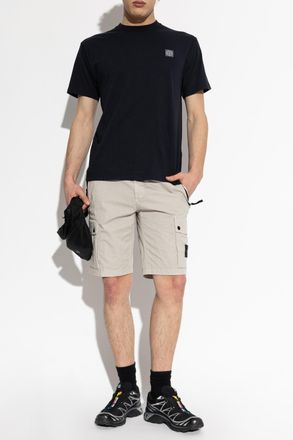 Stone Island T-shirt With Logo Patch, Mens, Navy Blue