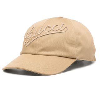 Gucci Geborduurde katoenen baseballpet - unisex - Petten - Bruin - L - Katoen - Accessoires