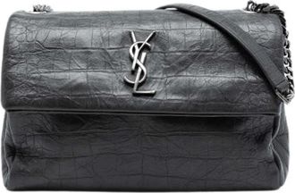 Saint Laurent Pre-owned Shoulder Bags, female, Black, Size: ONE SIZE Pre-owned Leather Crossbody Bag