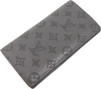 Louis Vuitton Gray Monogram Shadow Long Wallet (Bi-Fold) (Pre-Owned)